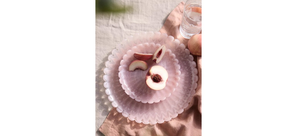 Pink Scalloped Glass Plates