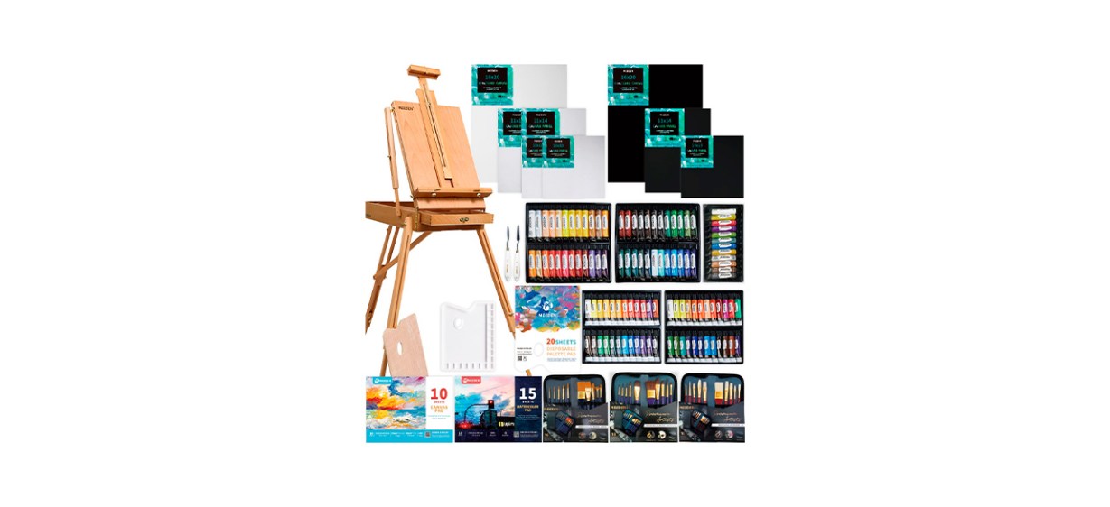 Best Meeden Deluxe Artist Painting Set with French Easel Best Meeden Deluxe Artist Painting Set with French Easel