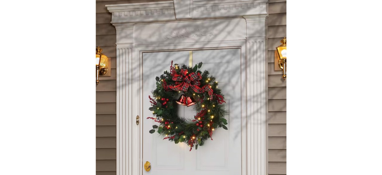 Best 30-inch LED Berries and Plaid Bow Wreath