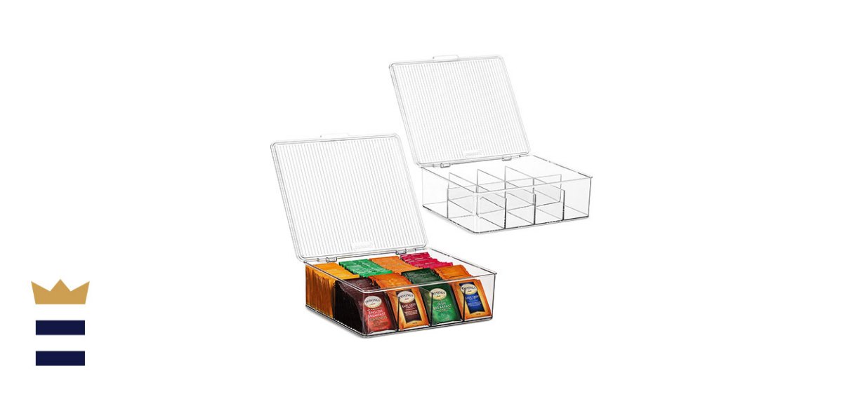 Seseno 2 Pack Large Stackable Plastic Tea Organizer 
