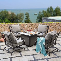 Grand Patio 5 pc Outdoor Furniture Conversation Fire Table Set