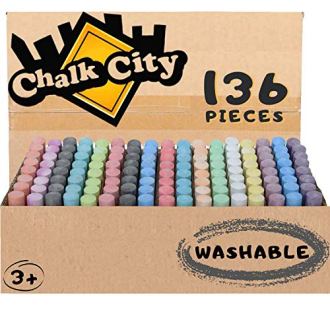 Chalk City Jumbo Chalk, 136 Count