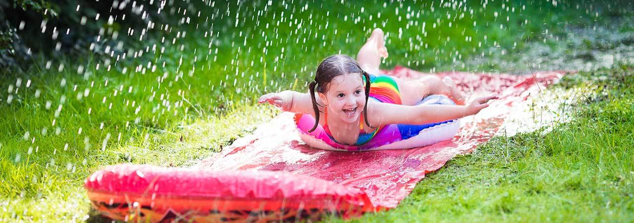 water slide on grass