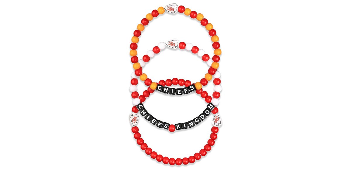 FOCO NFL unisex-adult NFL Team Logo Officially Licensed 3-Pack Beaded Friendship Bracelets