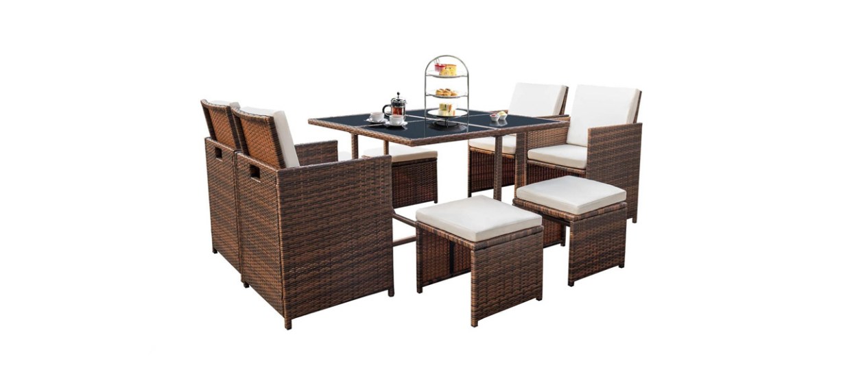 best Devoko Nine-Piece Patio Dining Set
