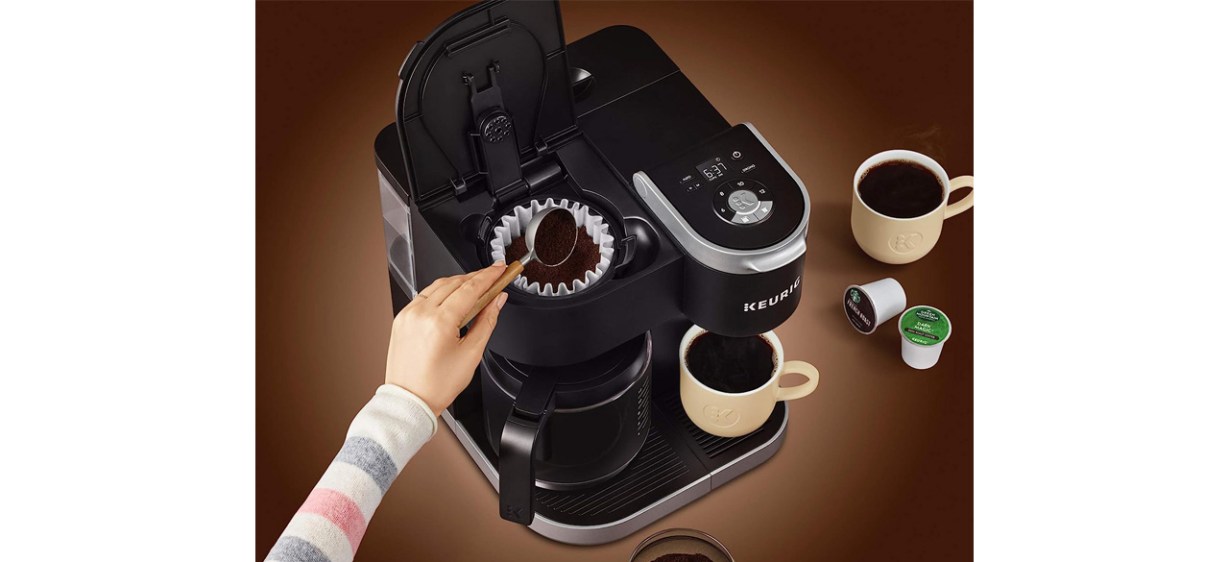 Top view of Keurig K-Duo Single Serve K-Cup Pod &amp; Carafe Coffee Maker