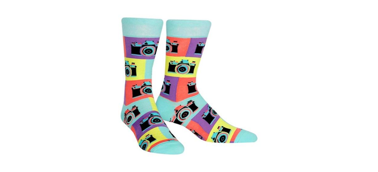 Sock It To Me Mens Say Cheese Retro Camera Photographer Crew Socks 