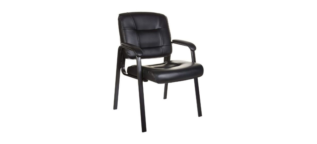Classic Faux Leather Office Desk Guest Chair, black