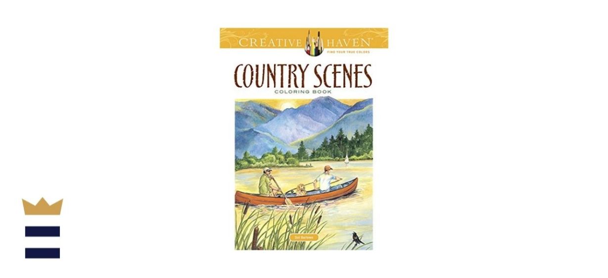 Country Scenes Adult Coloring Book