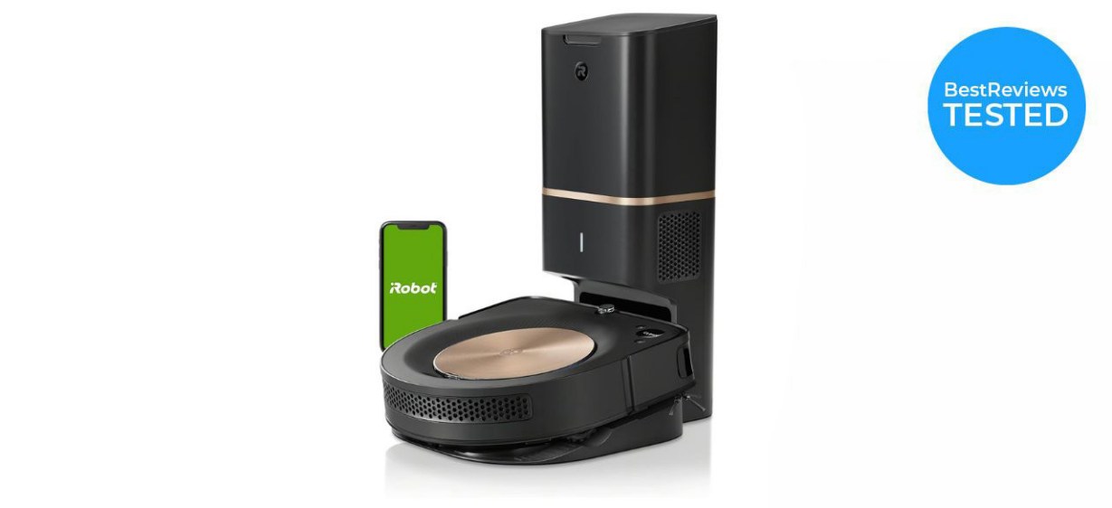 iRobot Roomba s9+ on white background