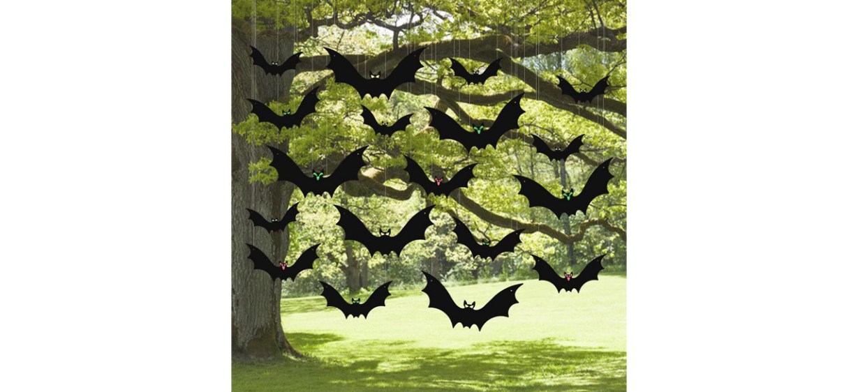 Hanging Bats on Tree Halloween Decoration