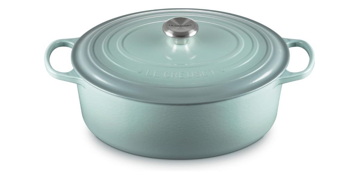 Le Creuset Enameled Cast Iron Signature Oval Dutch Oven, 8 qt., Sea Salt