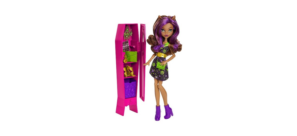 Monster High Ghoul-La-La Locker Vehicle with Clawdeen Wolf Doll