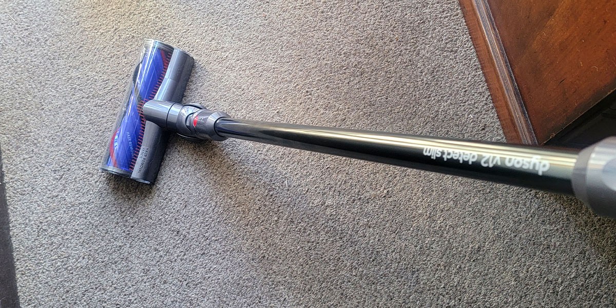 Dyson V12 Slim Detect on carpeted area
