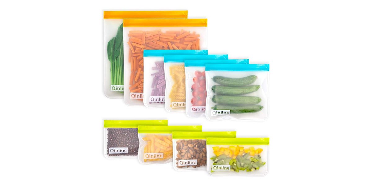 picture of reusable food storage bags people use for meal prepping