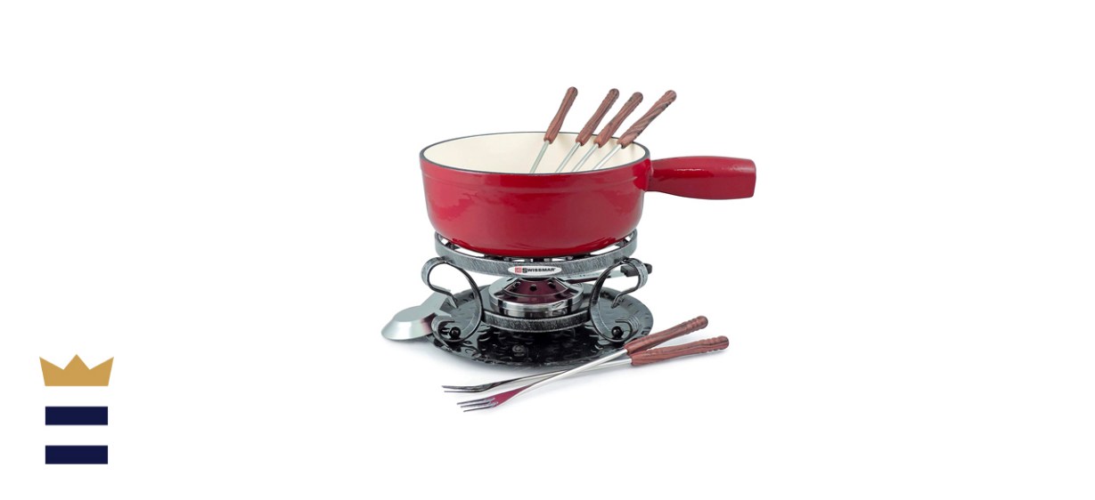 Swissmar Lugano 2-Quart Cast Iron Cheese Fondue Set