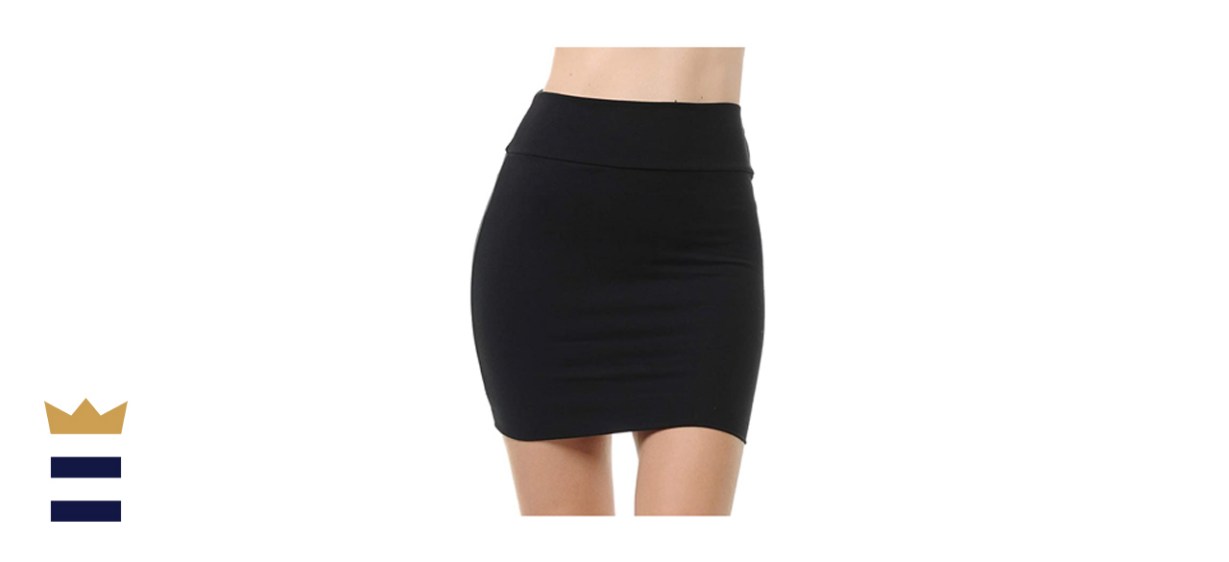 Trendy Street Cotton Simple Stretchy Tube Pencil Miniskirt