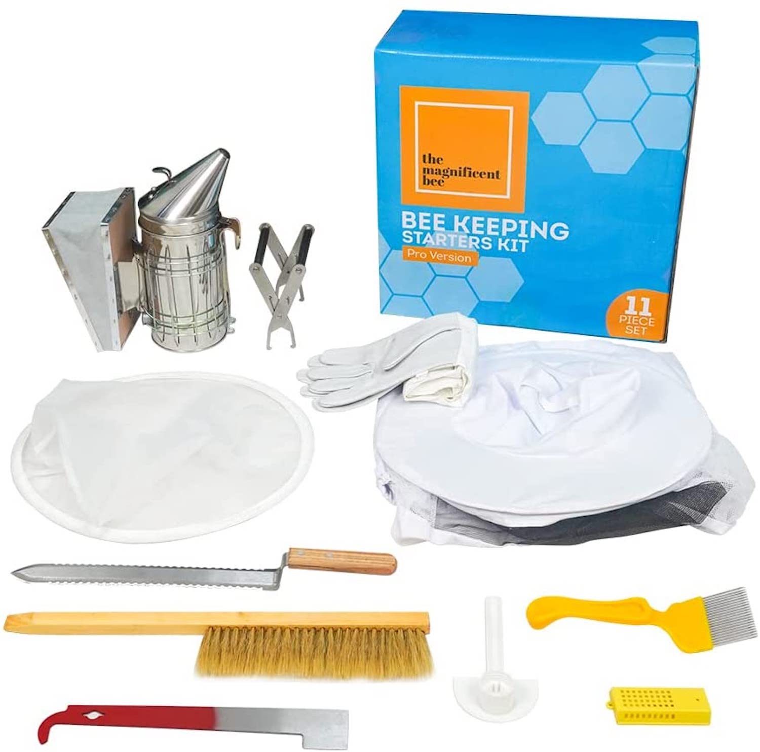 Beekeeping Supplies Bee Supplies Beekeeping Tool,Bee Smoker Starter Kit 17 Pcs Beekeeping Tools Bee Keeping Supplies-All Beginners Kit for Beginner and Professinal Beekeepers. 