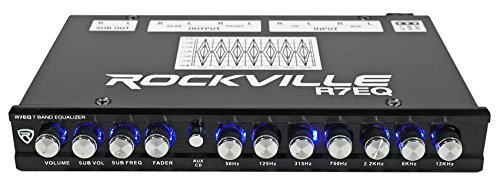 Rockville R7EQ 1/2 Din 7 Band Car Audio Equalizer