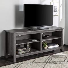 WE Furniture 58" Wood TV Stand Storage Console