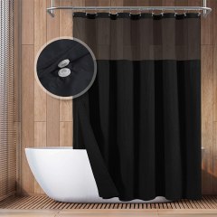 Barossa Design Shower Curtain with Snap-In Fabric Liner