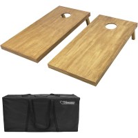 GoSports 4' x 2' Regulation Size Wooden Cornhole Boards Set