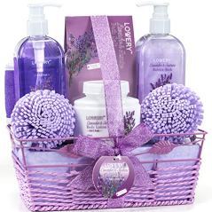 LOVERY 8-Piece Lavender and Jasmine Home Spa Set Gift Basket