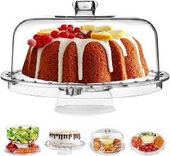 HBlife Acrylic Cake Stand with Dome Cover