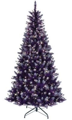 Puleo International 6.5-Foot Pre-Lit Fashion Purple Artificial Christmas Tree